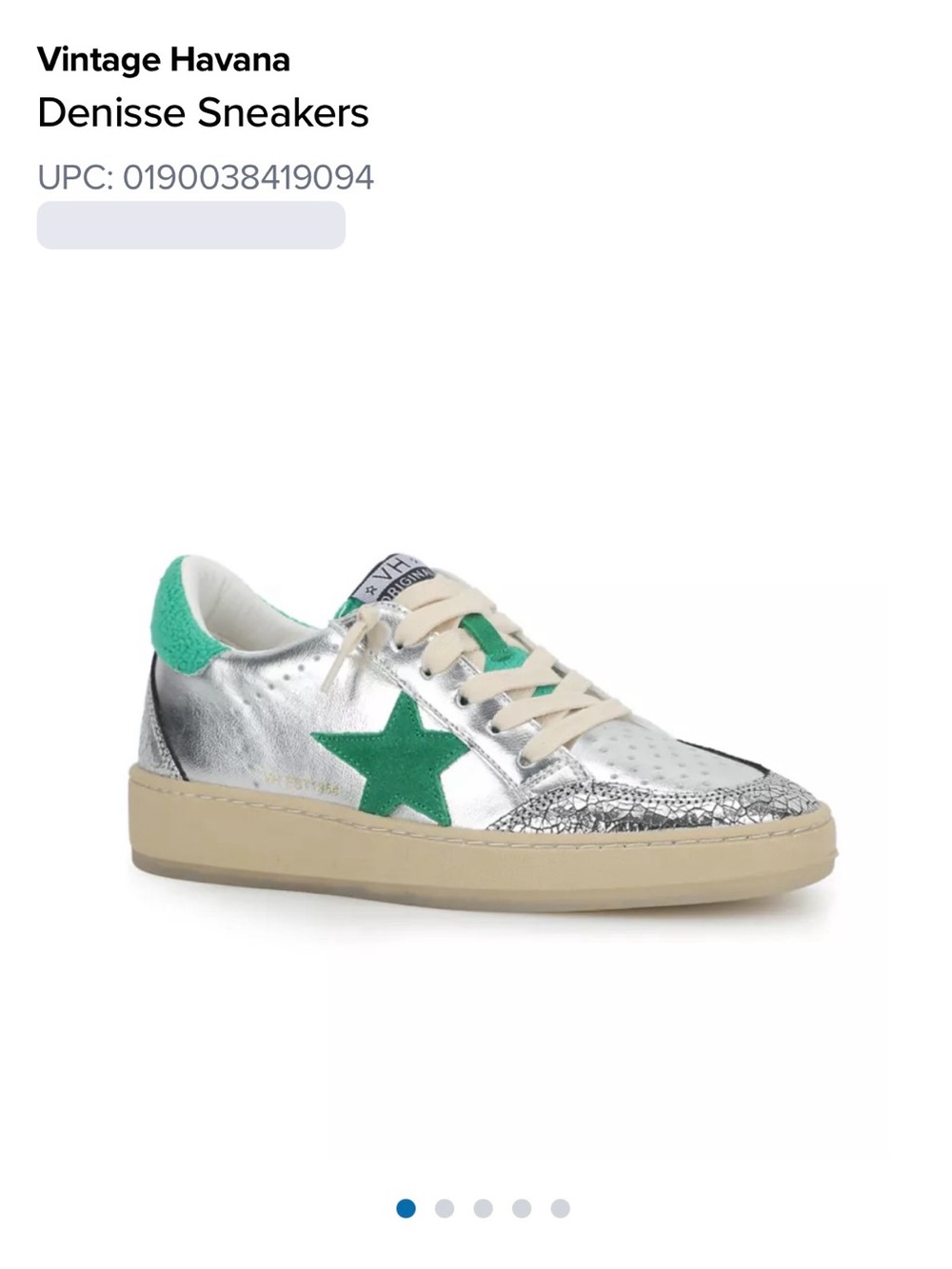 Vintage Havana Denisse metallic silver Sneakers Sz 9/10